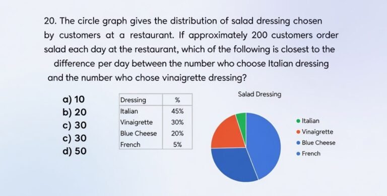 the circle graph above gives the distribution of salad dressing