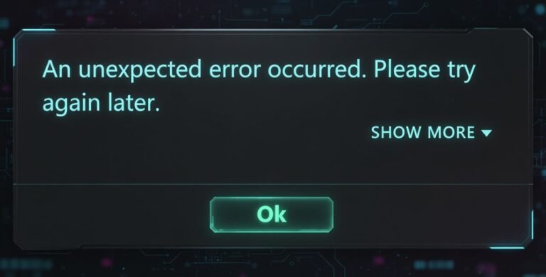 an unexpected error has occurred. please try again later. [or-cadut-07]
