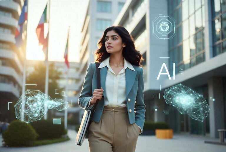 study abroad ai technology workplace styling vintage fashion